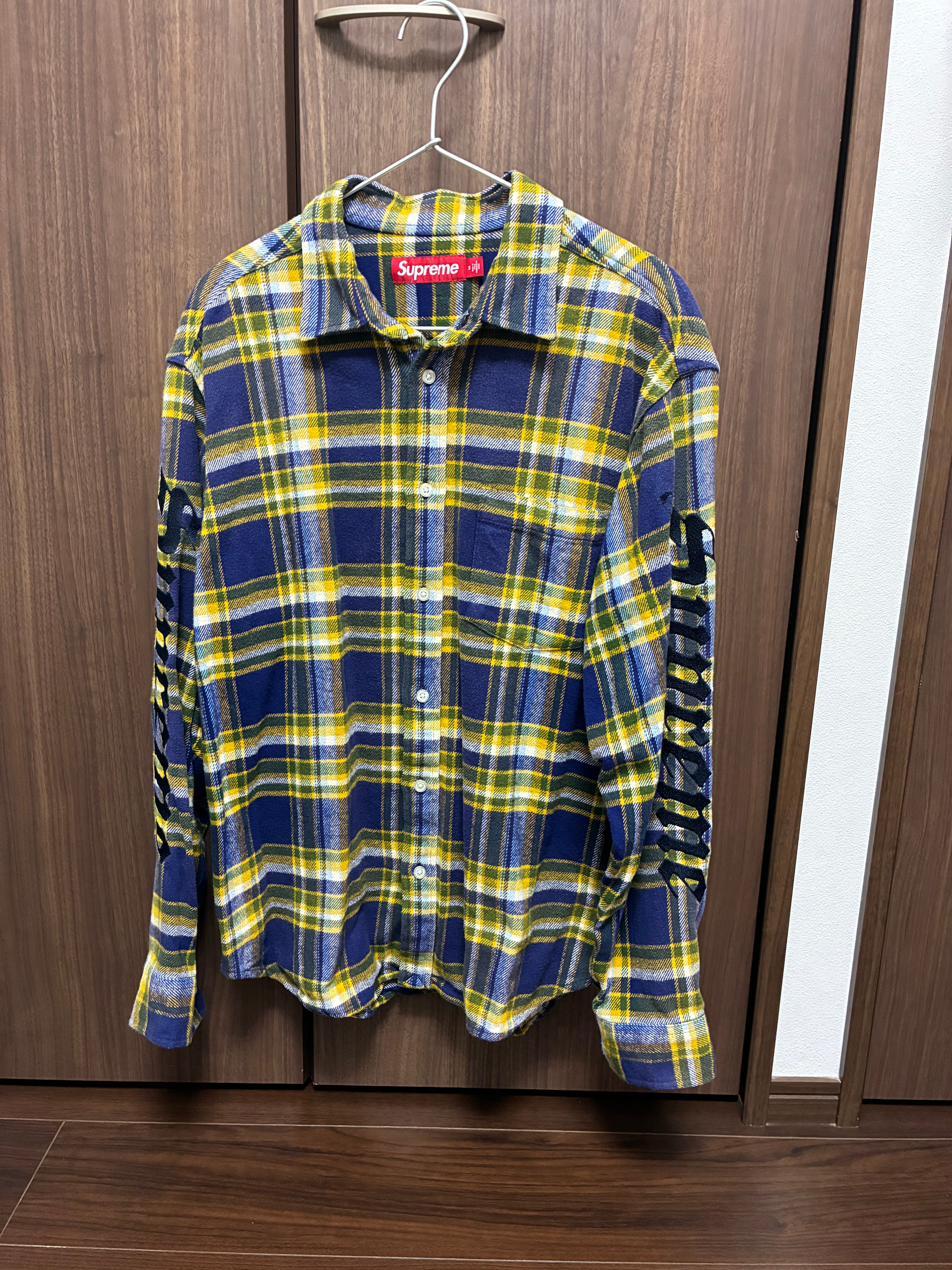 Supreme Old English Plaid Flannel Shirt "Navy"