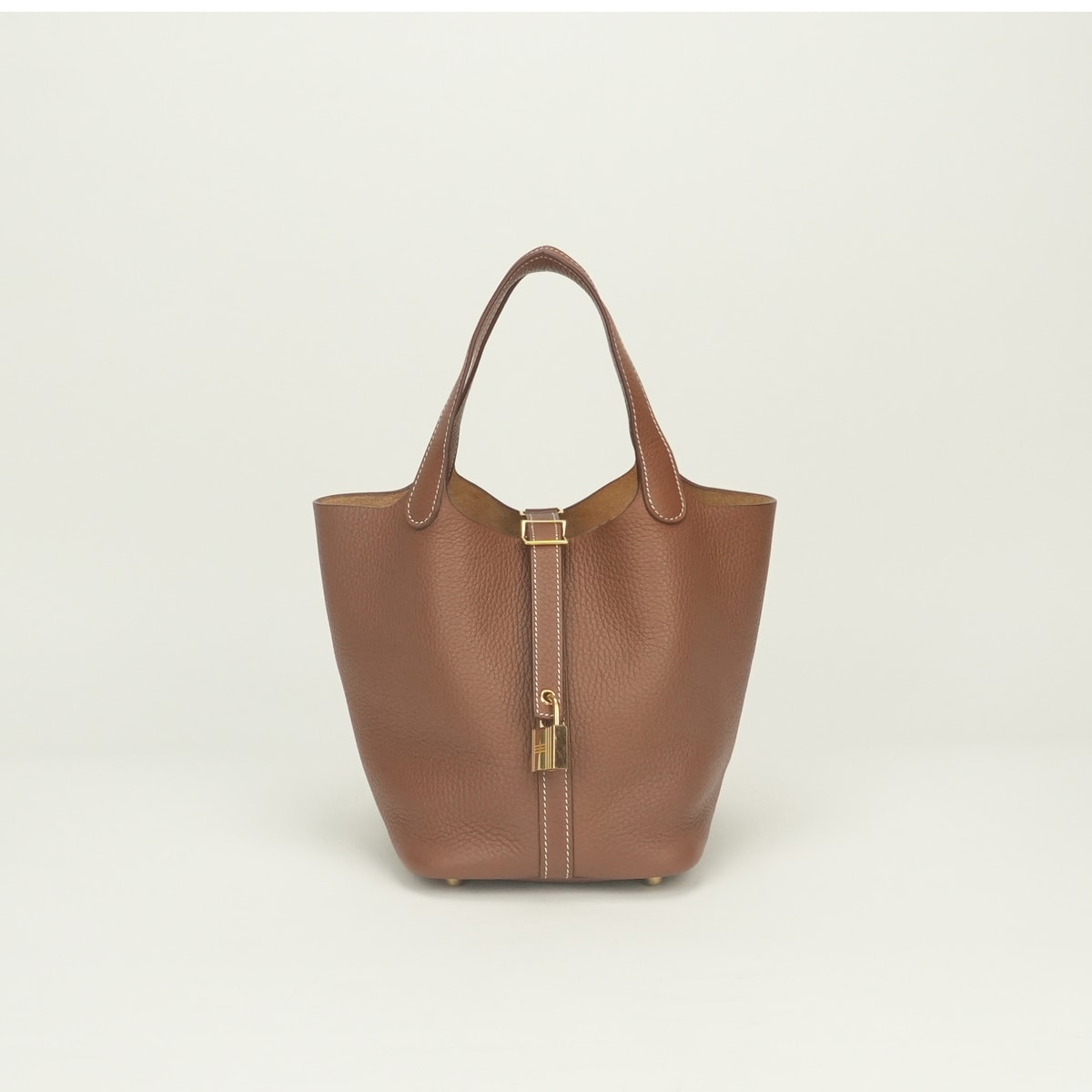 エルメス HERMES ピコタンロックPM 18 バッグ トートバッグ トリヨンクレマンス ゴールド Gold ブラウン Brown 茶 ゴールド金具 ハンドバッグ