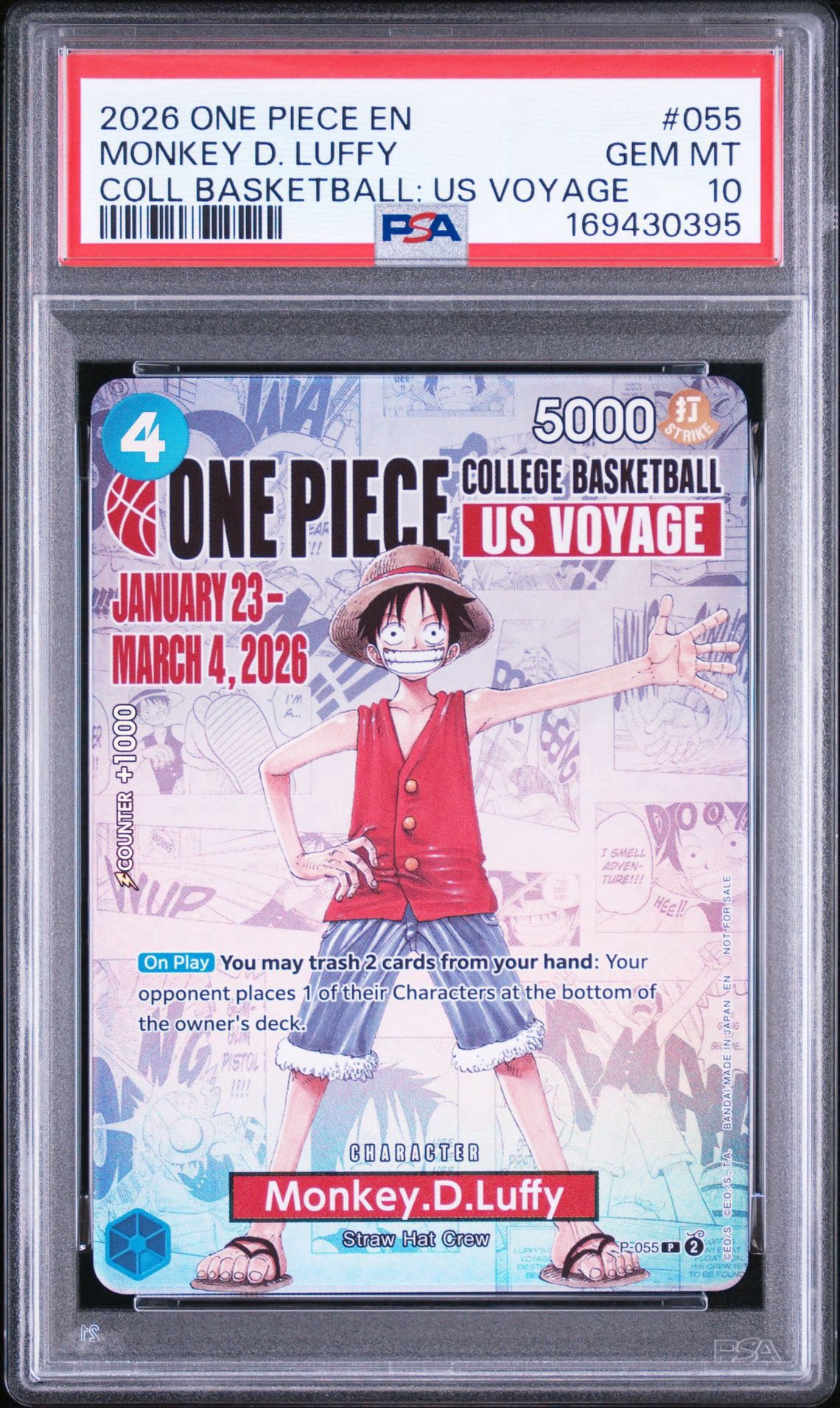 PSA10】モンキー・D・ルフィ：P (開封済) [P-055]【英語版