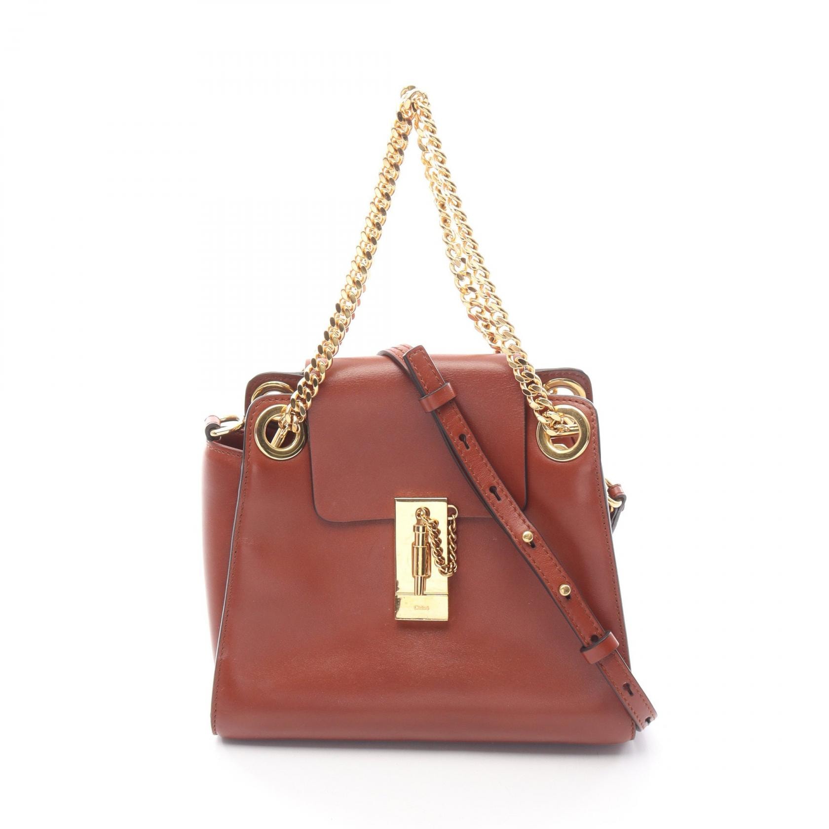 クロエ Chloe アニー スモール ハンドバッグ バッグ レザー レディース ブラウン系 【中古】