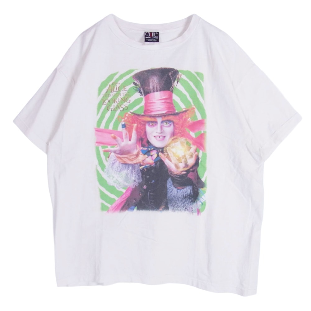 SAINT MICHAEL セントマイケル Tシャツ 23AW SM-A23-0000-C25 DSNY_SS TEE MAD HATTER アリスインワンダーランド マッドハッター プリント 半袖 Tシャツ ホワイト系 XXL【中古】