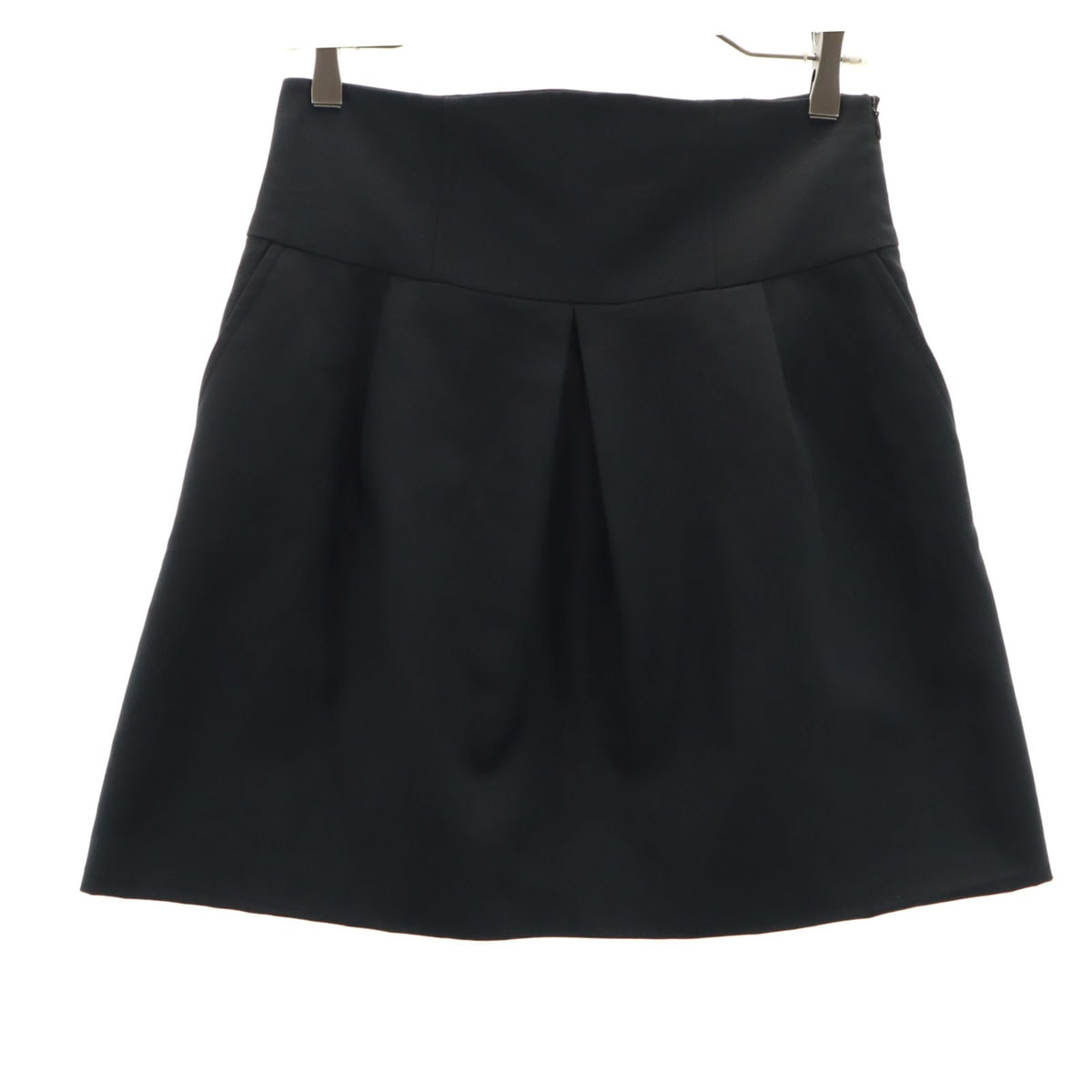 ZARA BASIC ザラベーシック ミニ丈 ボックス プリーツスカート S ブラック