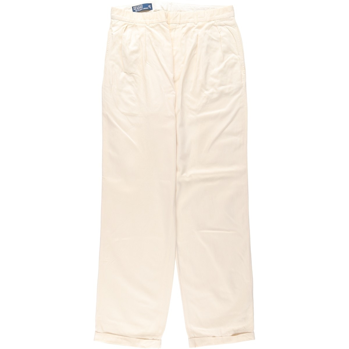 古着 ラルフローレン Ralph Lauren POLO by Ralph Lauren ツータック シルク×コットン スラックスパンツ メンズw33相当/evb034992