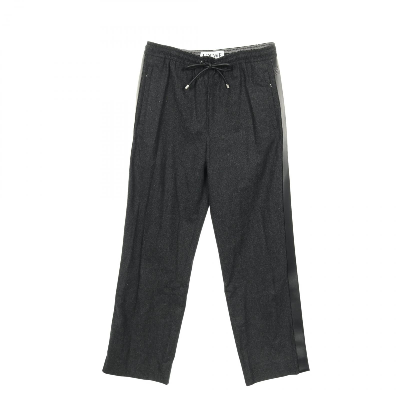 ロエベ LOEWE TRACKSUIT TROUSERS パンツ グレー ブラック パンツ 衣料品 ボトムス ウール メンズ グレー系 / ブラック系 【中古】