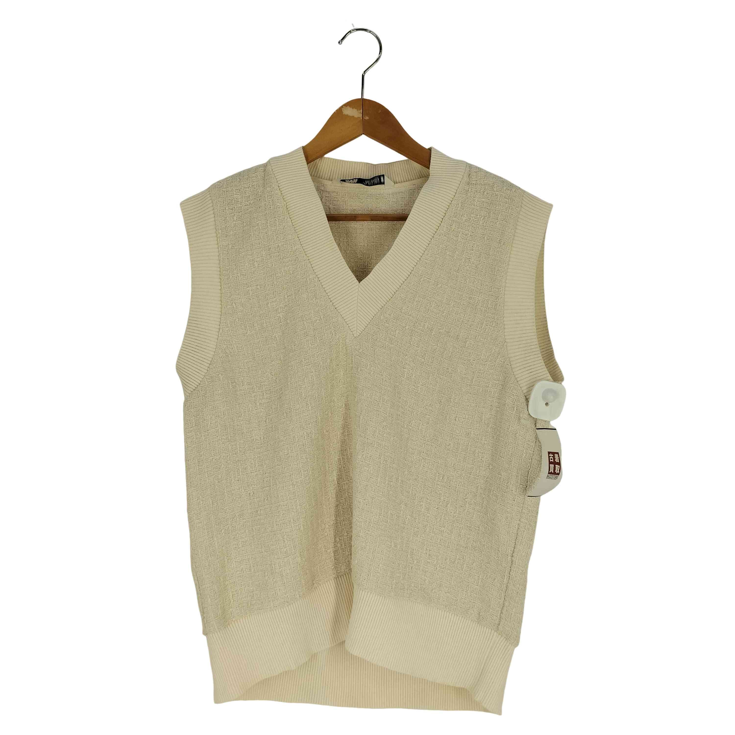 Vネック ツイード ニットベスト【1137001480858】