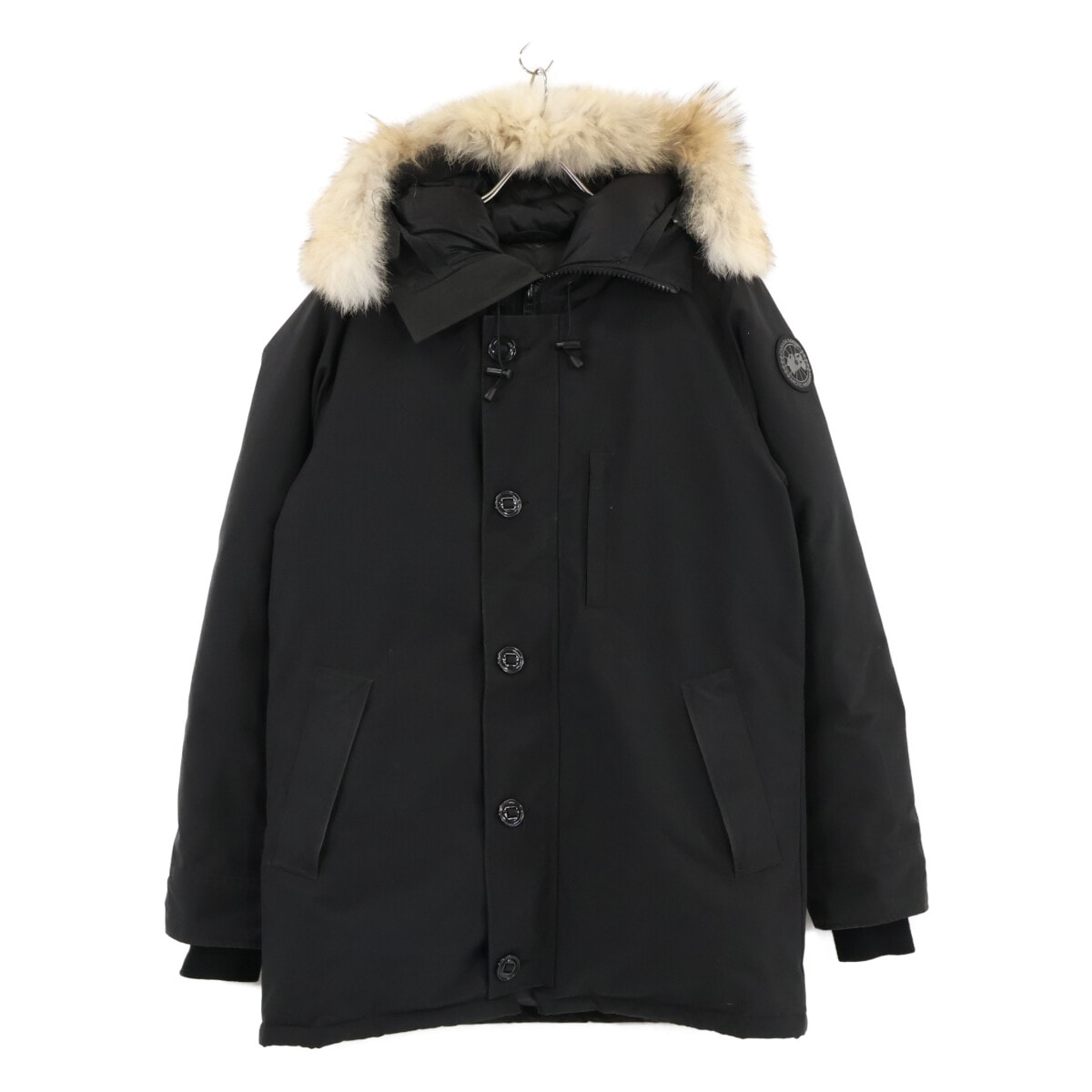 ほぼ未使用・現行正規品 カナダグース ロクスレア パーカー ダウン ロゴ 黒 L カナダグース(CANADA GOOSE)カナダグース ROSSCLAIR PARKA BLACK