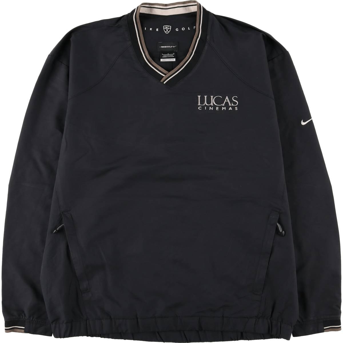 古着 ナイキ NIKE GOLF ゴルフ LUCAS CINEMAS Vネック ウォームアッププルオーバー メンズL相当/eaa592126
