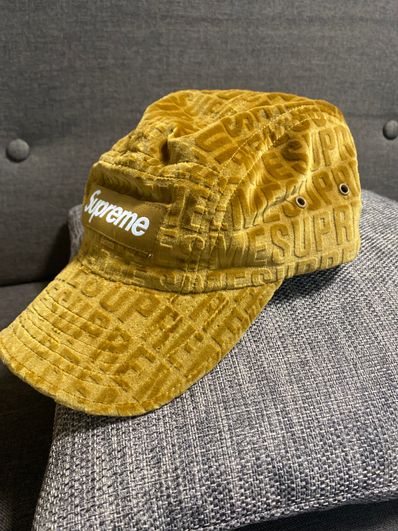 Supreme Velvet Pattern Camp Cap "Brown"