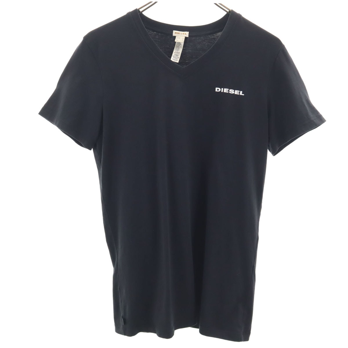 DIESEL ディーゼル 半袖 Vネック Tシャツ S ブラック