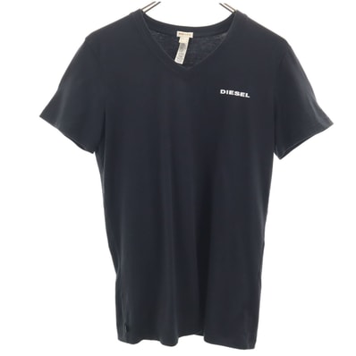 DIESEL ディーゼル 半袖 Vネック Tシャツ S ブラック