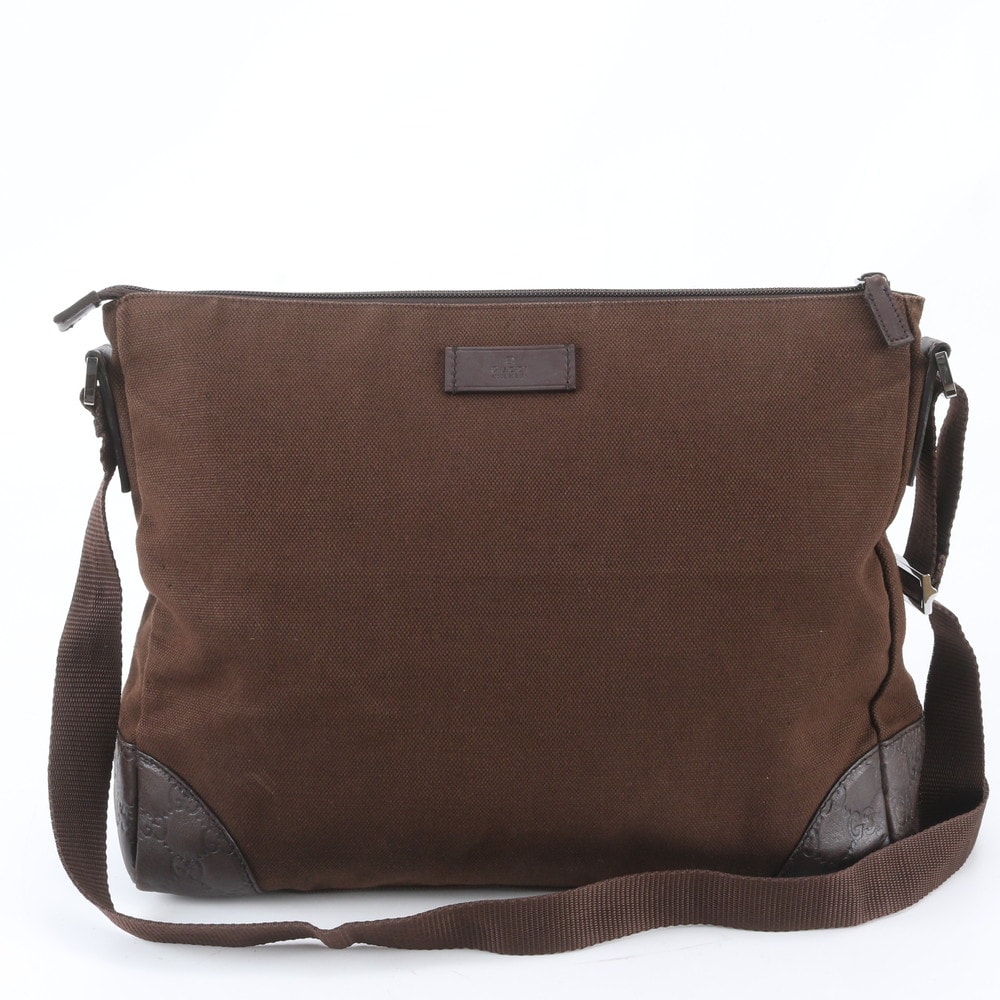 ■美品 グッチ257301 ショルダーバッグ レザー×キャンバス