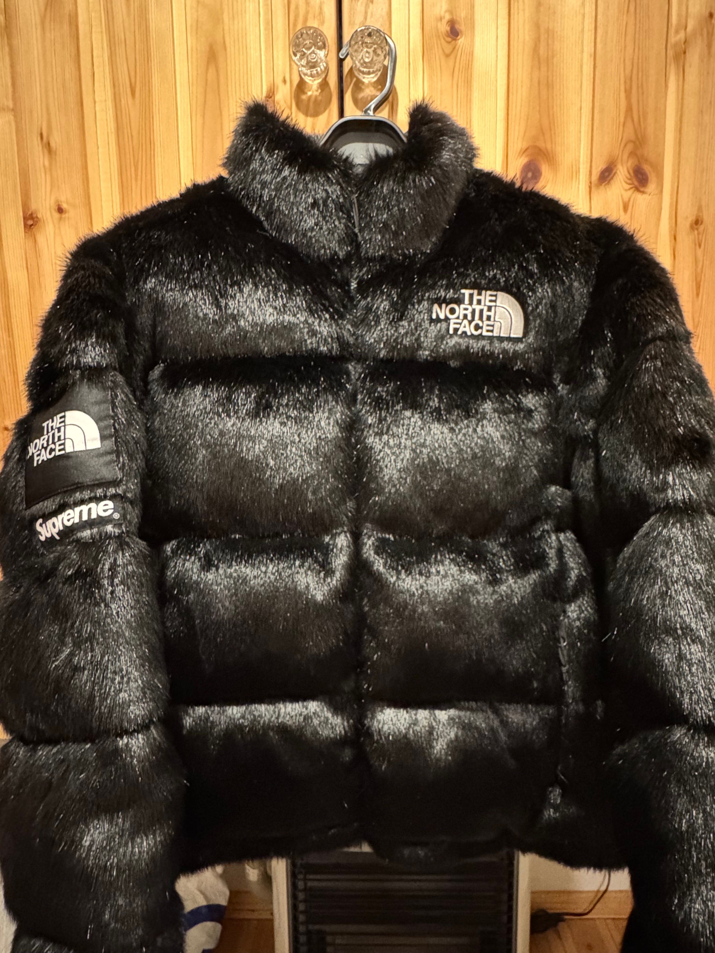 Supreme x The North Face Faux Fur Nuptse Jacket "Black"