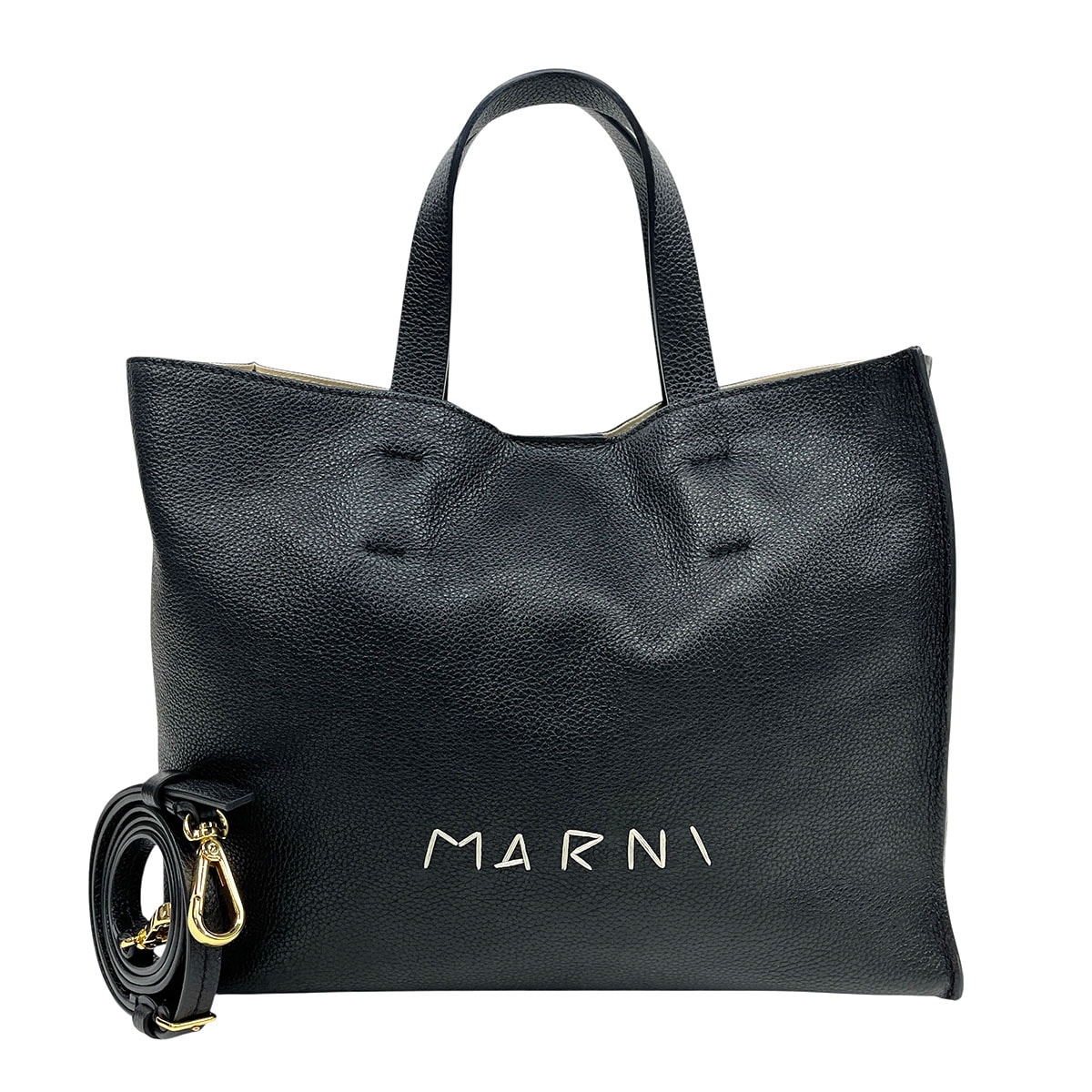【値下げ】 MARNI マルニ ミュゼオ ソフトミニバッグ ハンドバッグ SHMP0069L3 P6533 レザー ブラック レディース【中古】