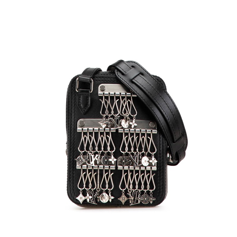 ルイ ヴィトン ダヌーブ メッセンジャー 斜め掛け ショルダーバッグ M53975 ブラック レザー レディース LOUIS VUITTON 中古