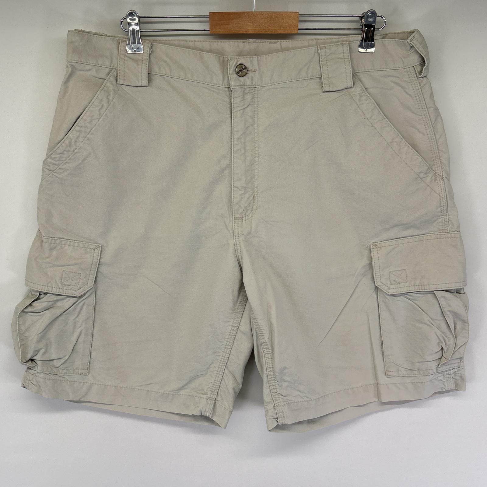 古着 カーハート Carhartt ショートパンツ カーゴ ワーク ハーフ ダック地 半ズボン 短パン w38 アイボリー メンズ