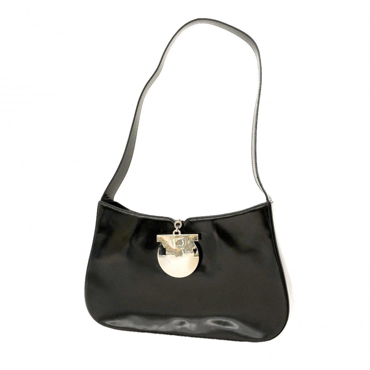 ★SALE【6da0788】サルヴァトーレフェラガモ ショルダーバッグ ガンチーニ レザー ブラック シルバー金具【中古】レディース