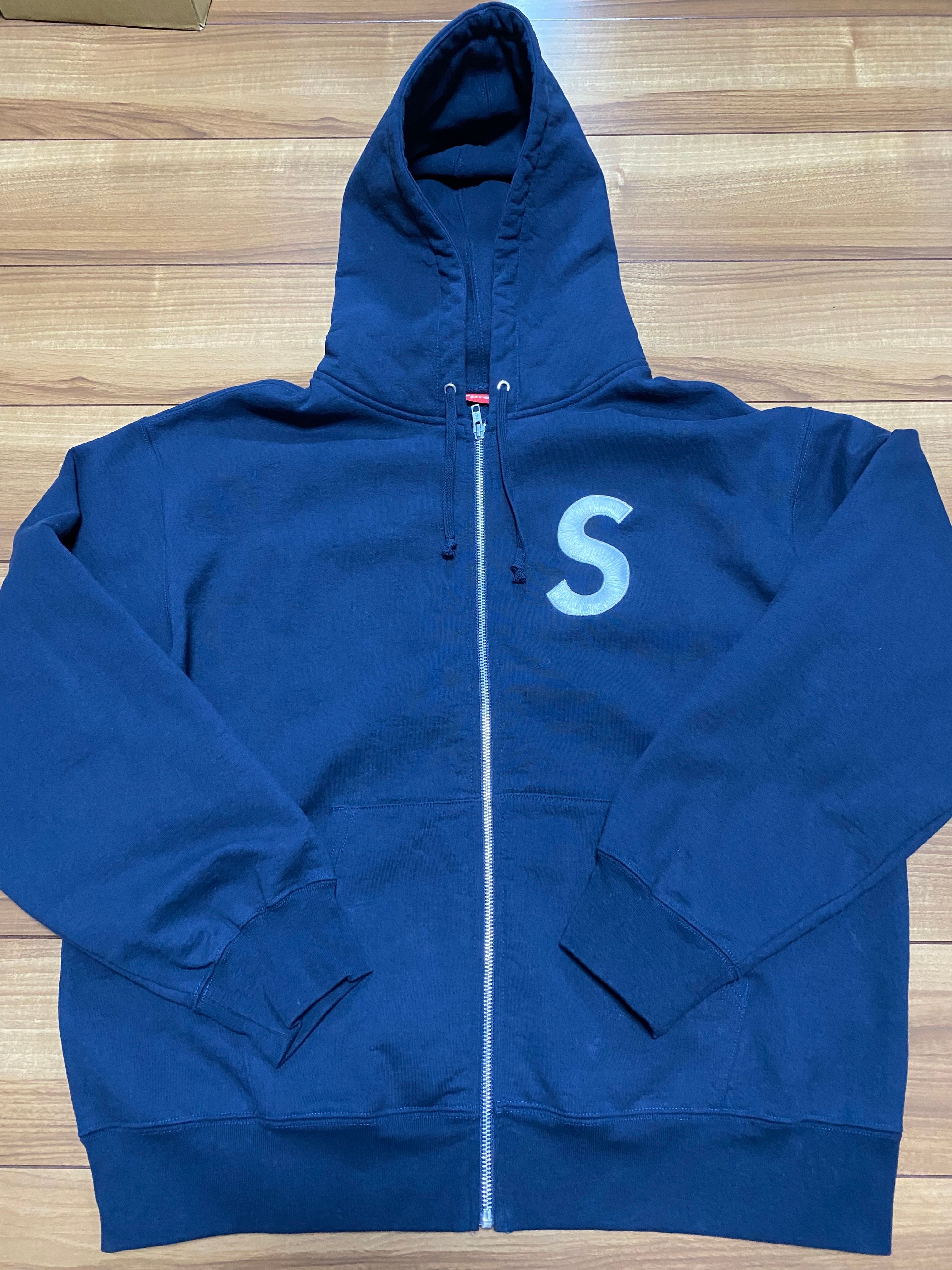 Supreme S Logo Zip Up Hooded Sweatshirt "Navy" (23FW)