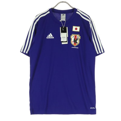 adidas アディダス プリント 半袖 背番号 Tシャツ L ブルー系