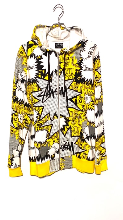 STUSSY Pop Bubble Zip Up Hoodie Yellow