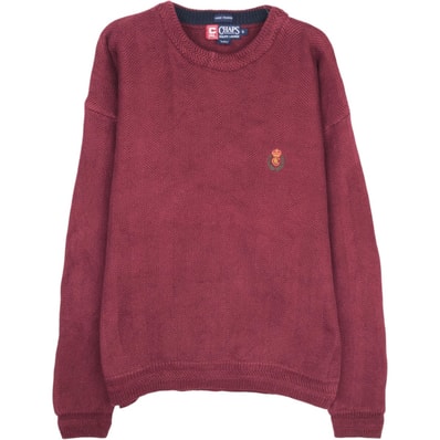 古着 ラルフローレン Ralph Lauren CHAPS チャップス ヘリンボーン コットンニットセーター メンズS相当/eaa637162