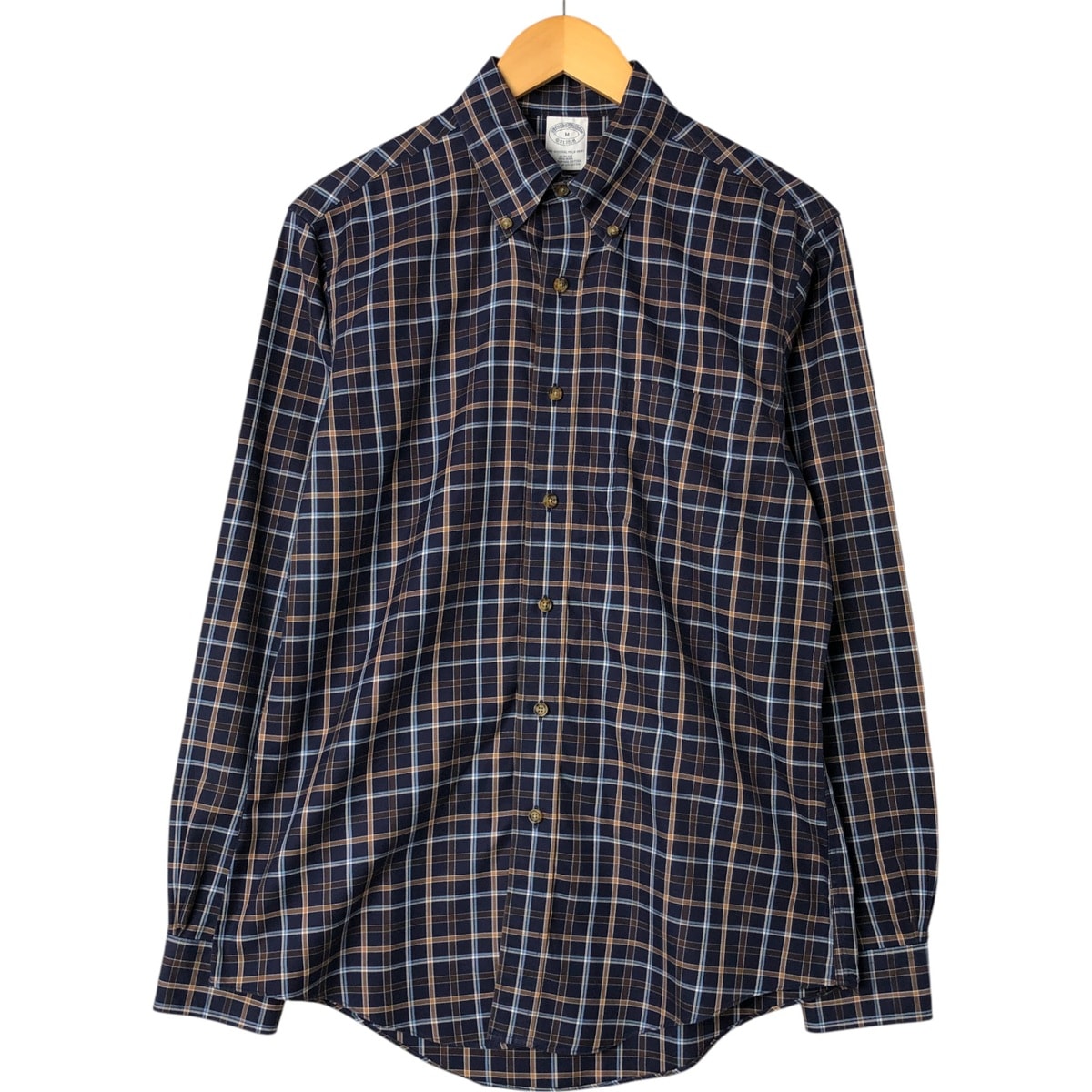 古着 ブルックスブラザーズ Brooks Brothers Est.1818 長袖 ボタンダウンチェックシャツ メンズM相当/eaa550558