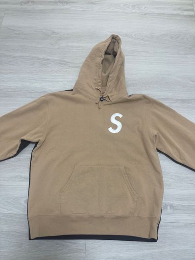Supreme S Logo Split Hooded Sweatshirt "Tan"