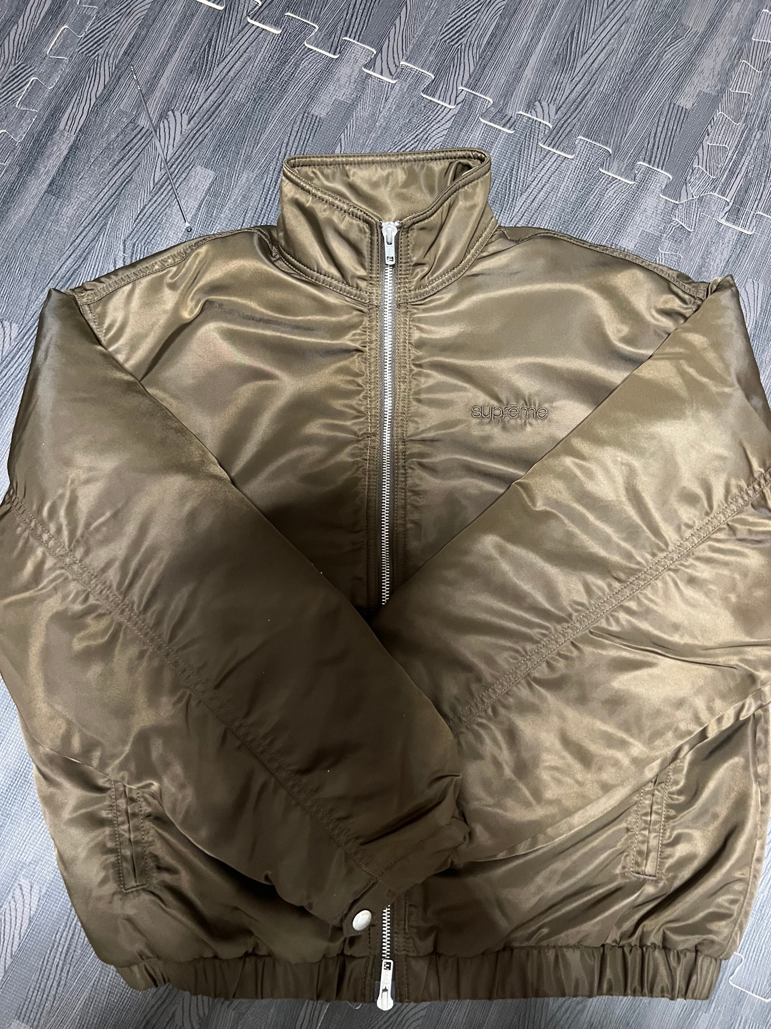 Supreme Stand Collar Lined Nylon Jacket "Brown"