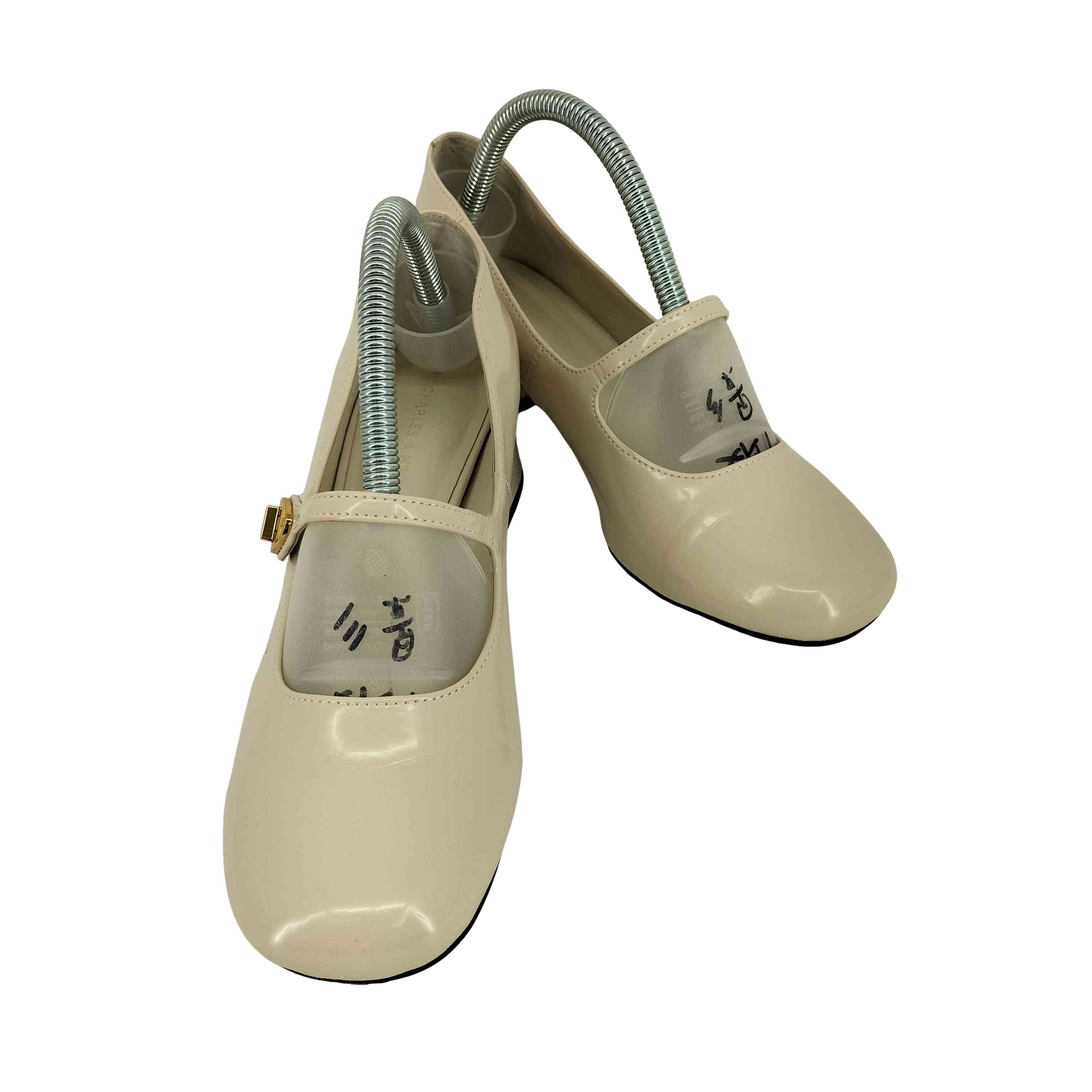 メタリックバックル ヒールパンプス【1141950519934】