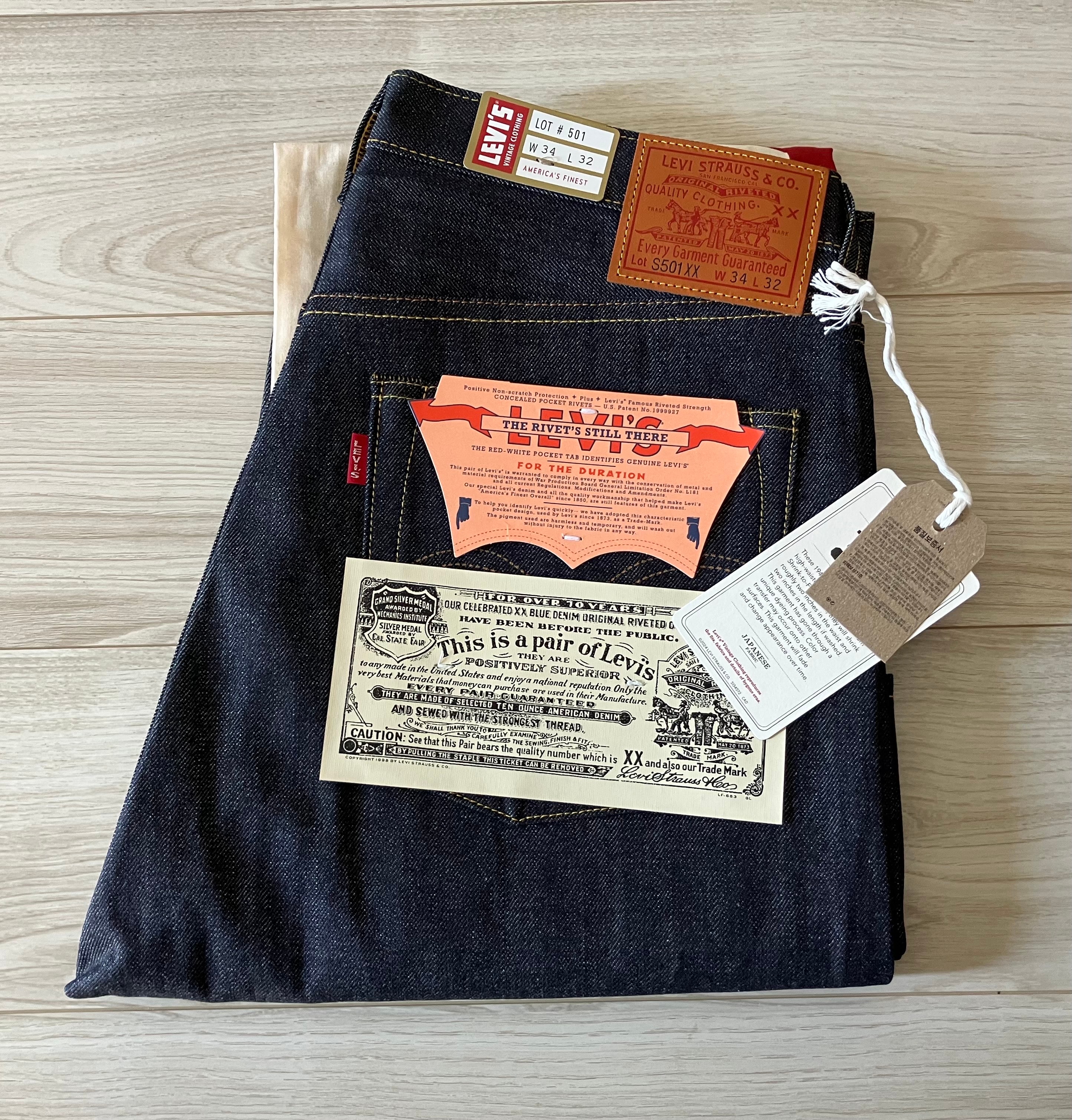 LEVI'S Vintage Clothing 1944 501 Jeans Rigid "Dark Indigo Blue"