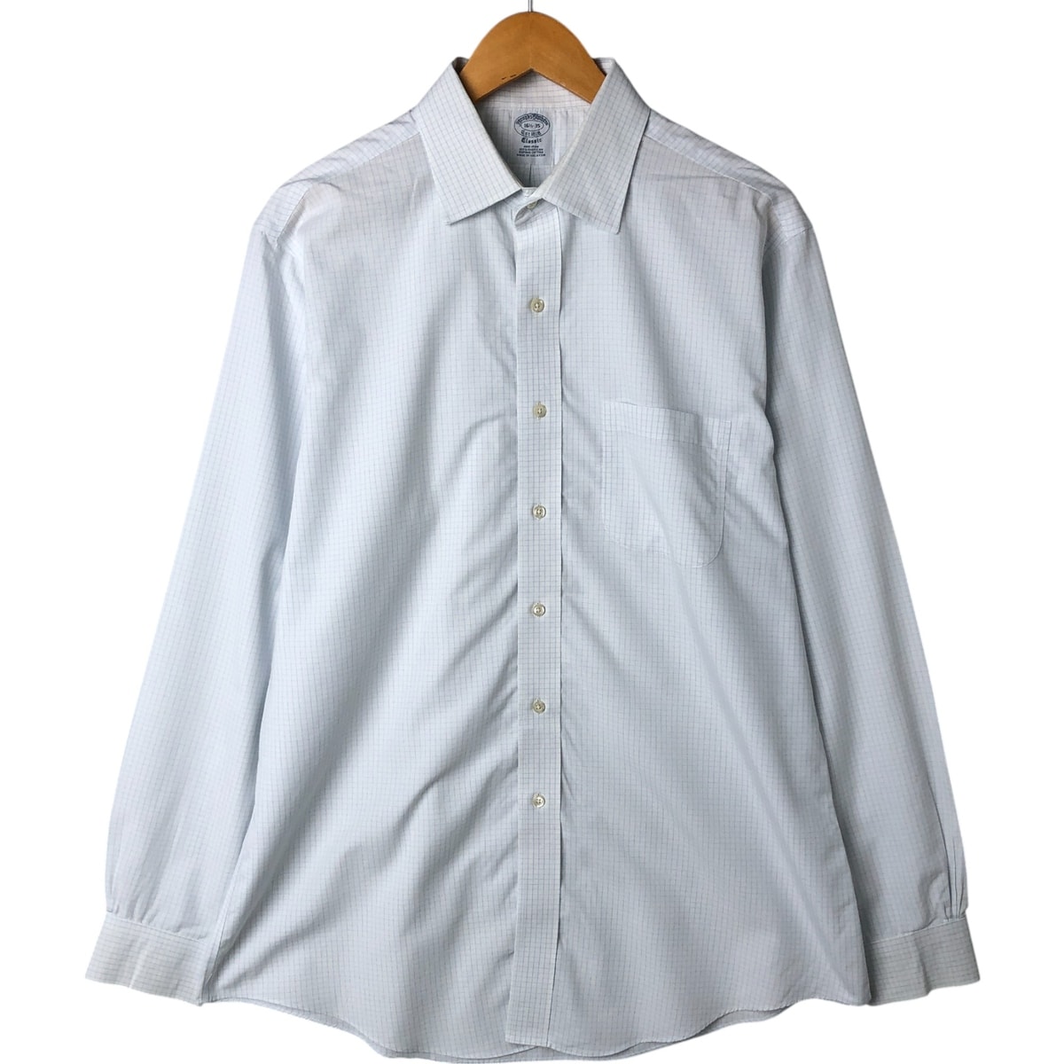 古着 ブルックスブラザーズ Brooks Brothers Est.1818 ワイドカラー 長袖 コットンチェックシャツ メンズL相当/eaa544730