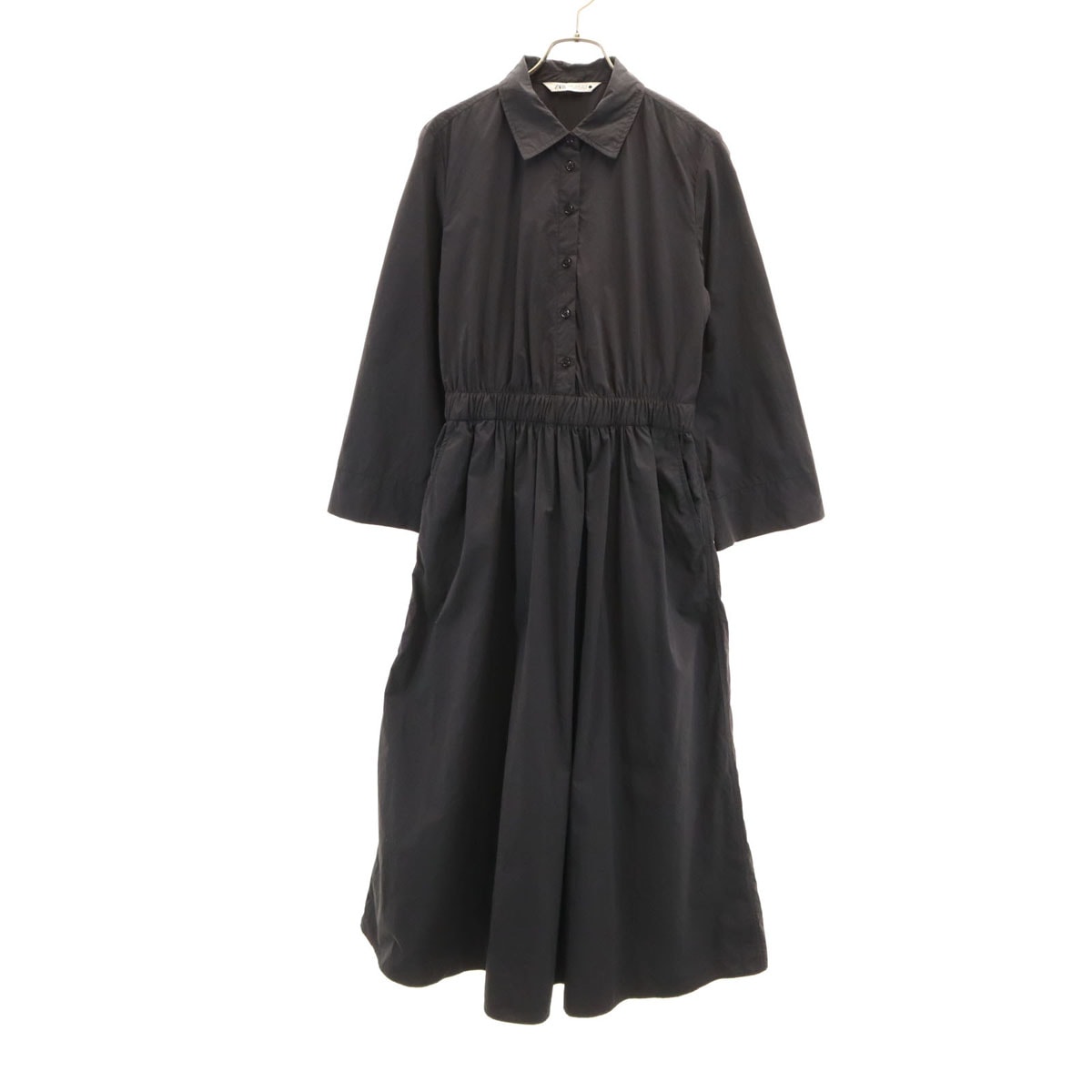 ZARA ザラ 長袖 シャツワンピース M ブラック
