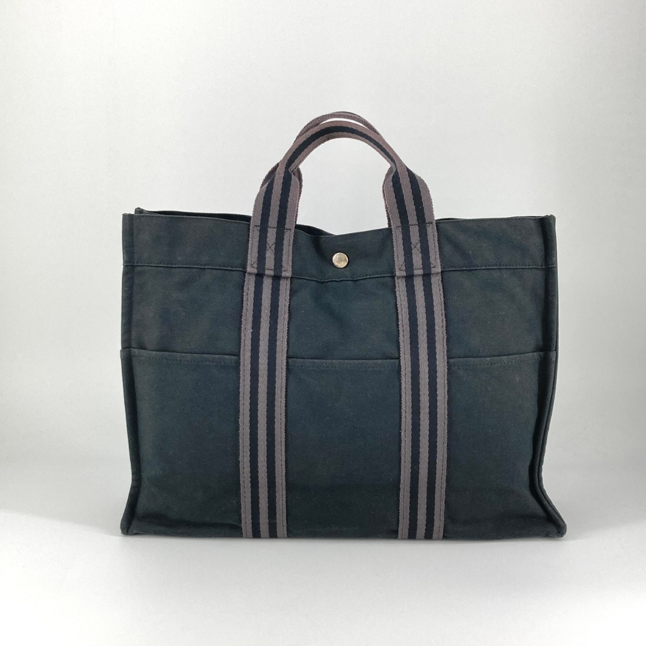 HERMES(エルメス) フールトゥ ハンドバッグ ブラック×グレー