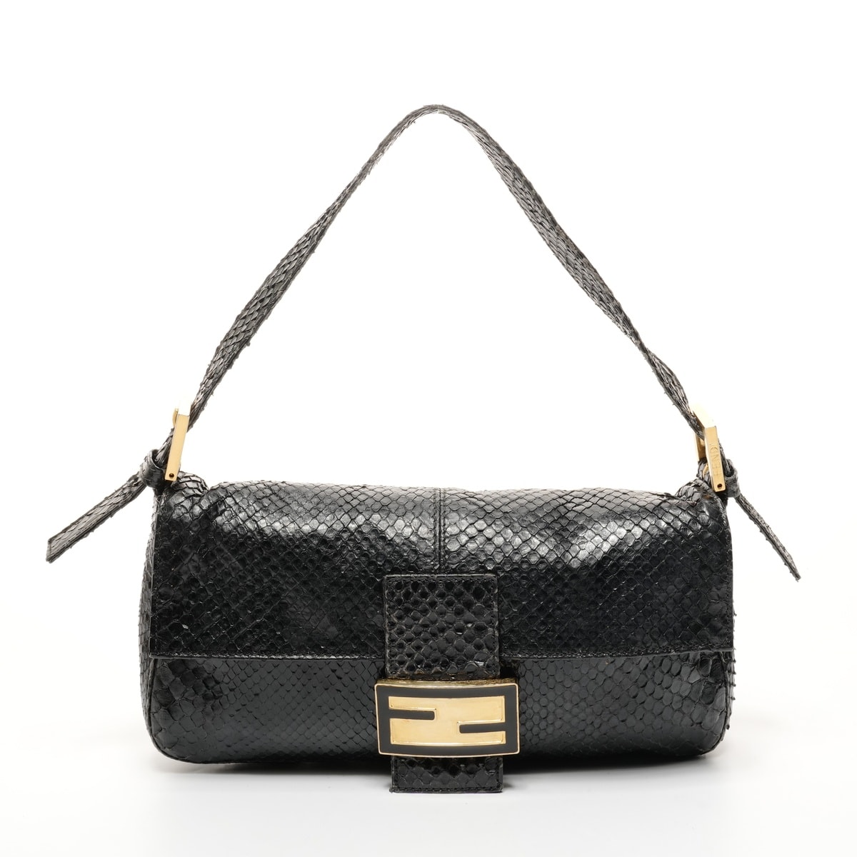 フェンディ FENDI パイソン マンマバケット ショルダーバッグ【中古】