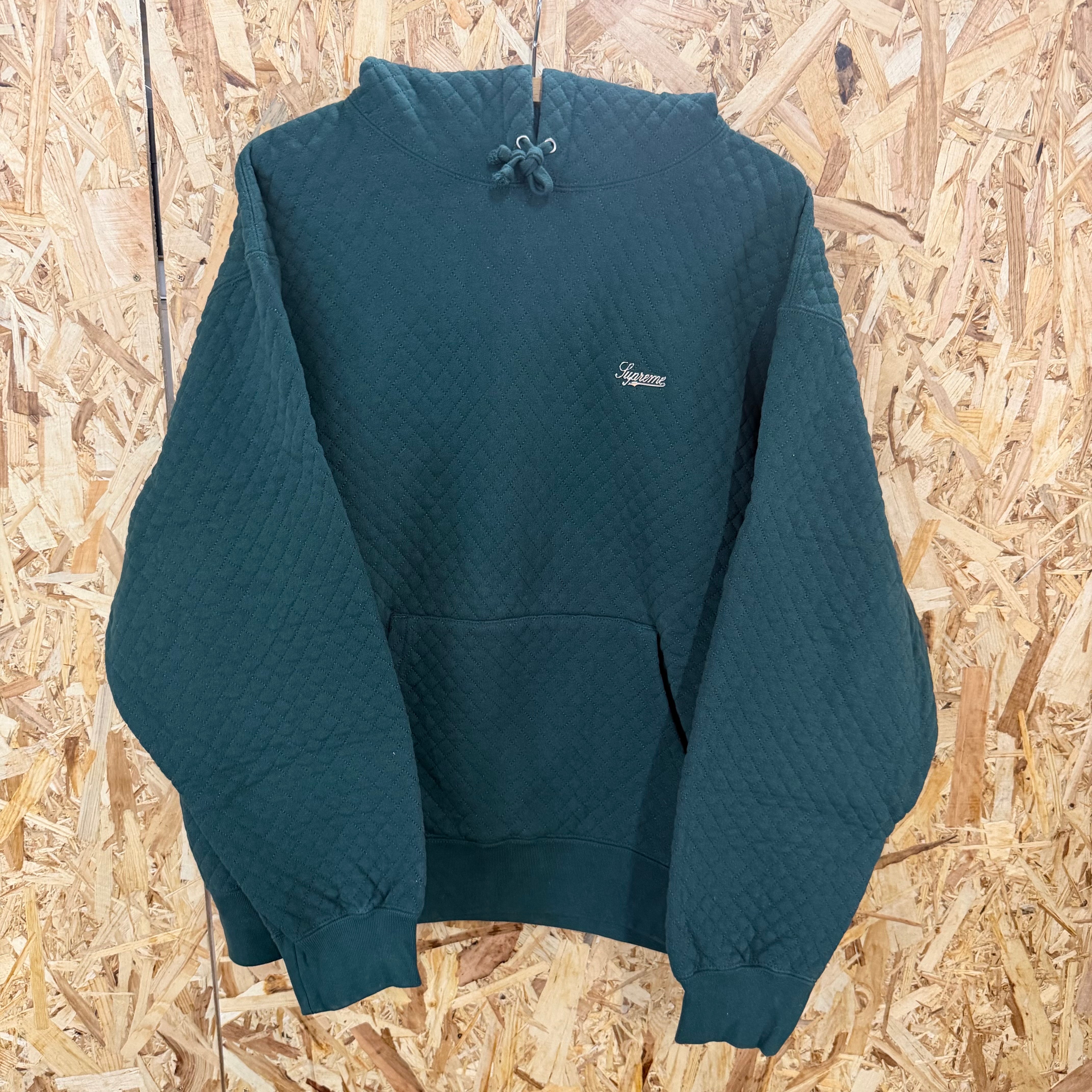 Supreme Micro Quilted Hooded Sweatshirt "Dark Pine"