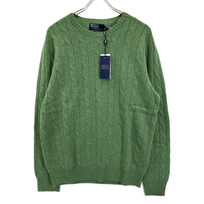 ポロ ラルフローレン グリーン アイコニック ケーブルニット カシミヤ セーター L