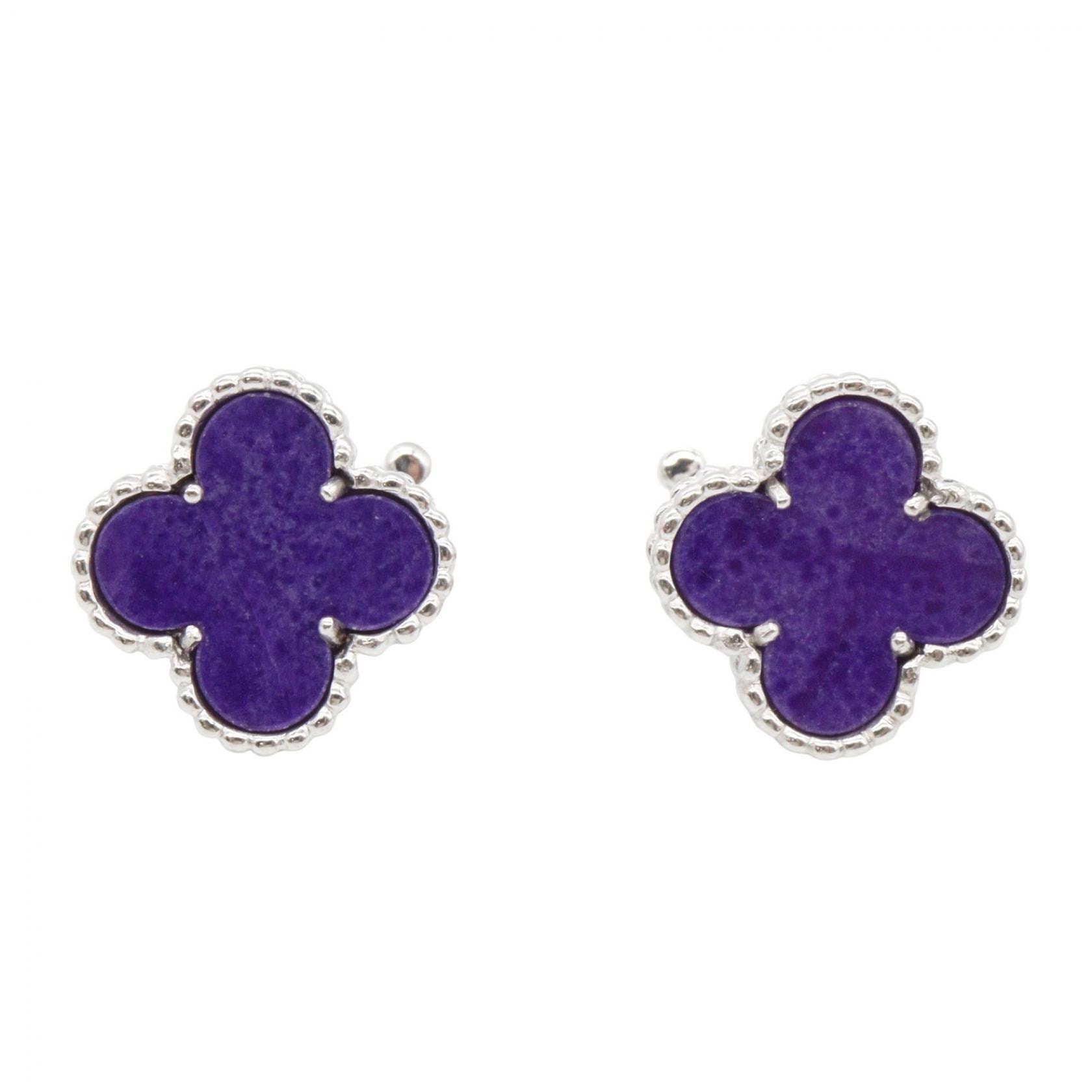ヴァンクリーフ&アーペル Van Cleef & Arpels ヴィンテージアルハンブラ スギライト ピアス ピアス ジュエリー K18WG(ホワイトゴールド) スギライト レディース シルバー系 / ブルー系 【中古】