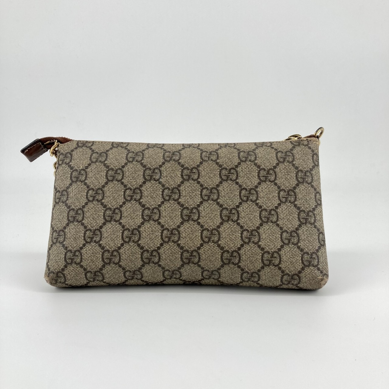 GUCCI(グッチ) GGスプリーム リストウォレット 428449 ハンドバッグ ベージュ×ダークブラウン