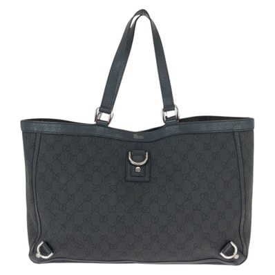 GUCCI グッチ アビー ブラック 黒 シルバー金具 GGキャンバス レザー/ トートバッグ ショルダーバッグ 600332 【中古】
