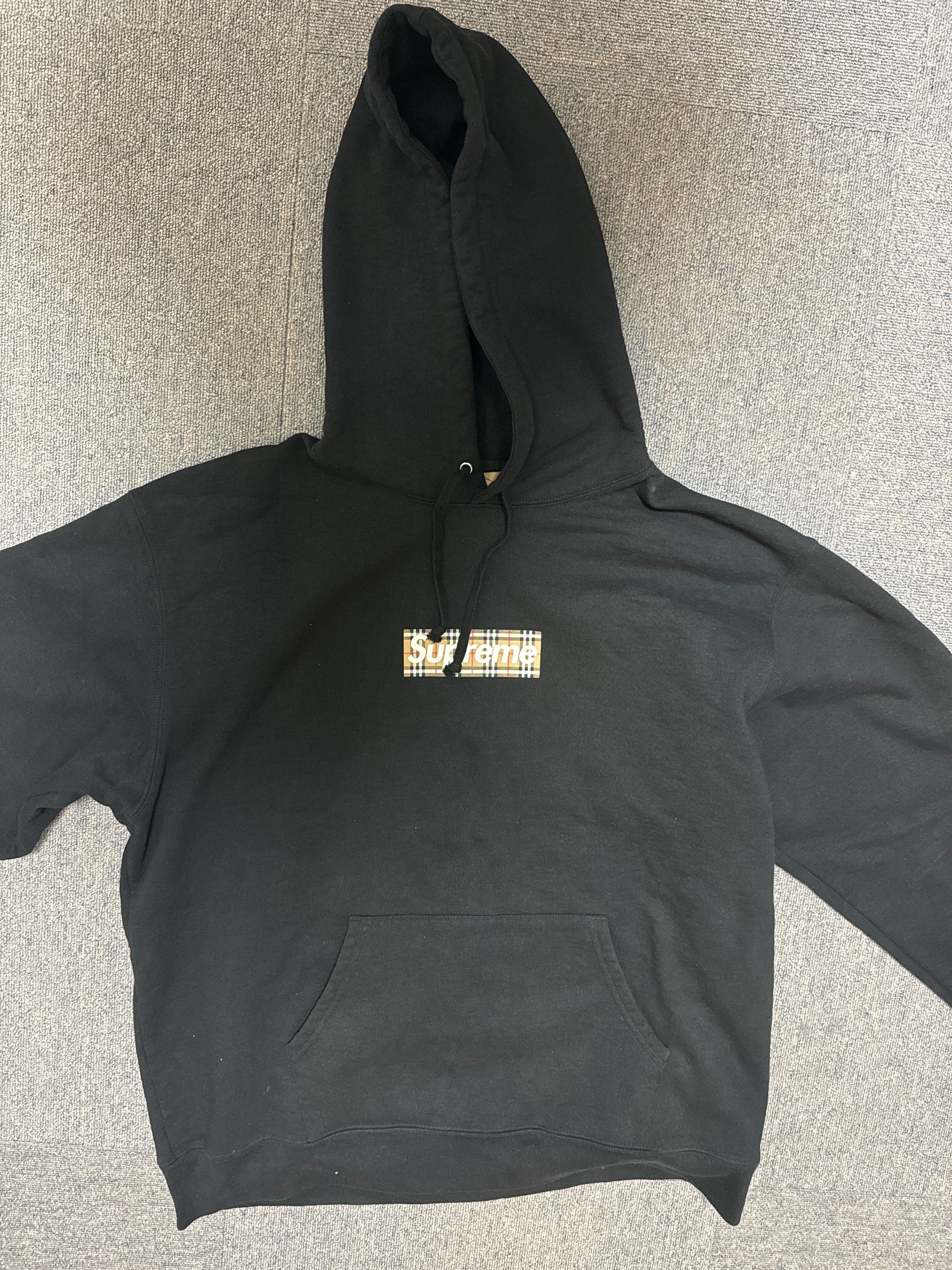 Supreme / Burberry Box Logo Hooded Sweatshirt "Black"
