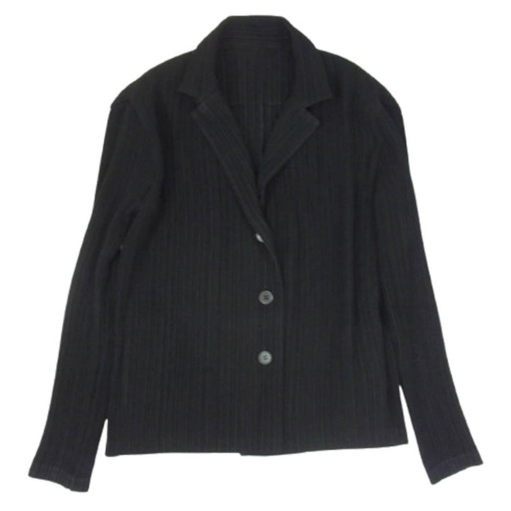 ISSEY MIYAKE イッセイミヤケ ジャケット IF44FD712 FETTE プリーツ加工 厚手素材 テーラードジャケット ブラック系 2【中古】