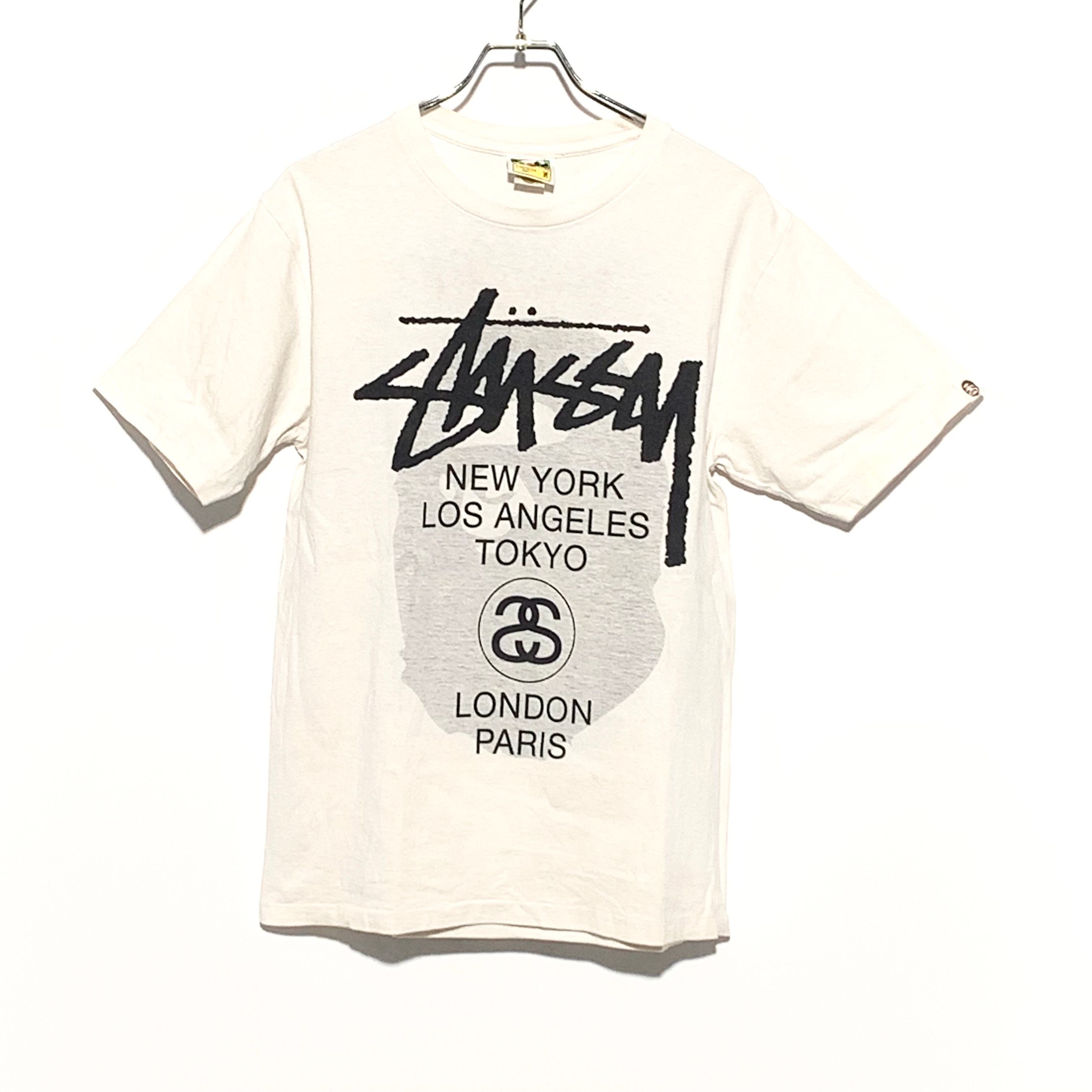 STUSSY A BATHING APE WORLDTOUR TEE White