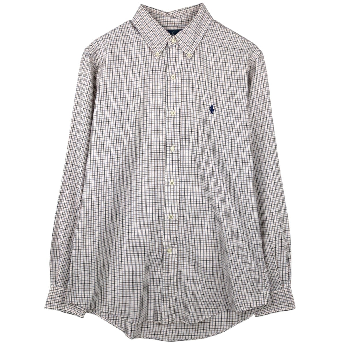 古着 ラルフローレン Ralph Lauren CUSTOM FIT 長袖 ボタンダウンチェックシャツ メンズM相当/eaa649593