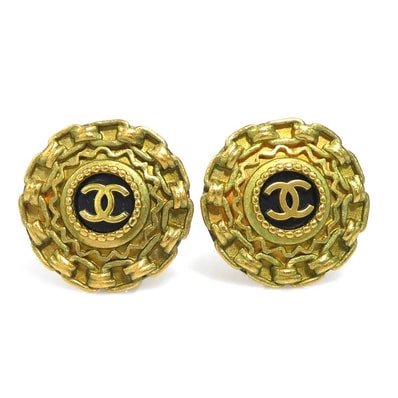 シャネル CHANEL イヤリング ココマーク メタル/プラスチック ゴールド/ブラック レディース【中古】 e61733i