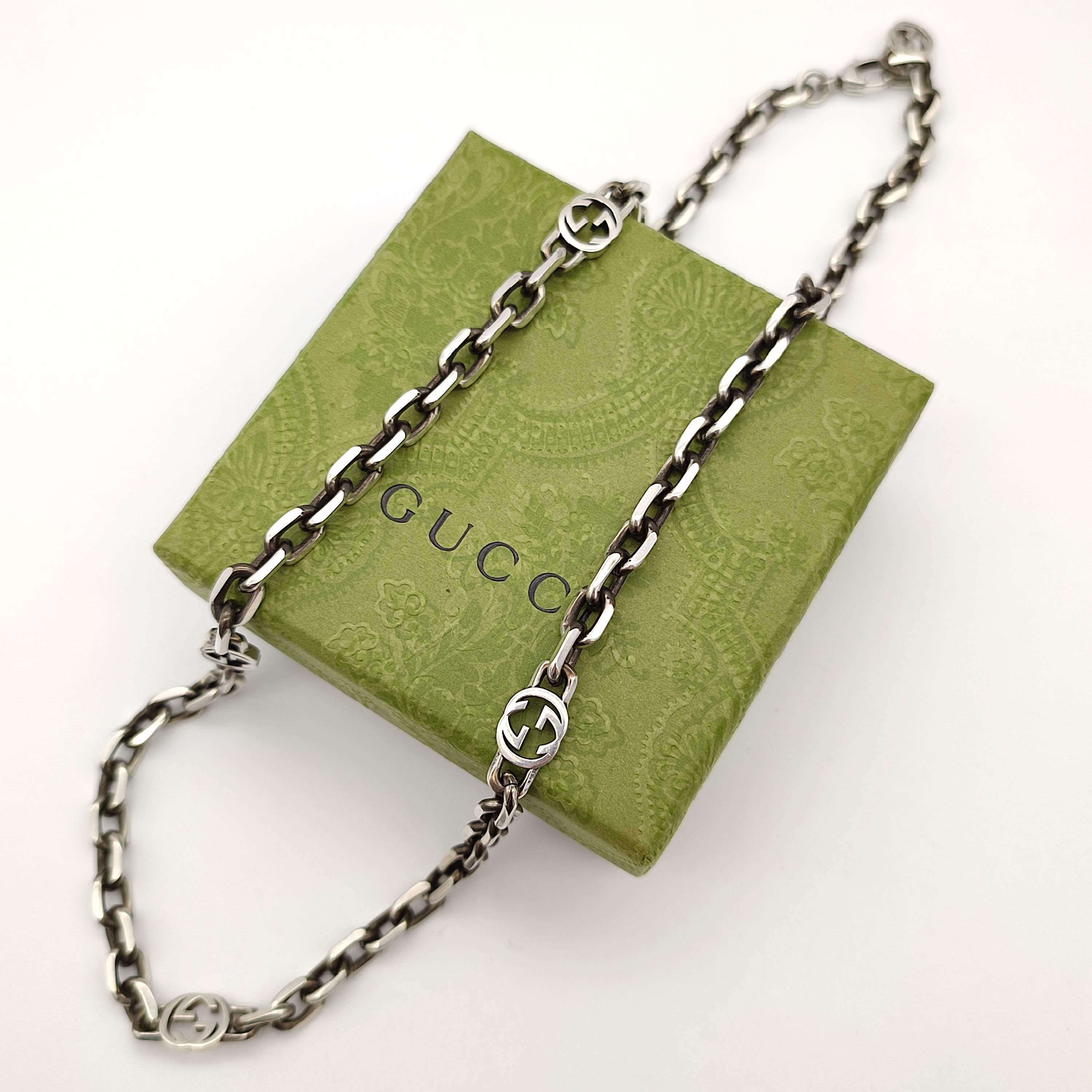 【超美品】GUCCI グッチ インターロッキングG ネックレス シルバー925