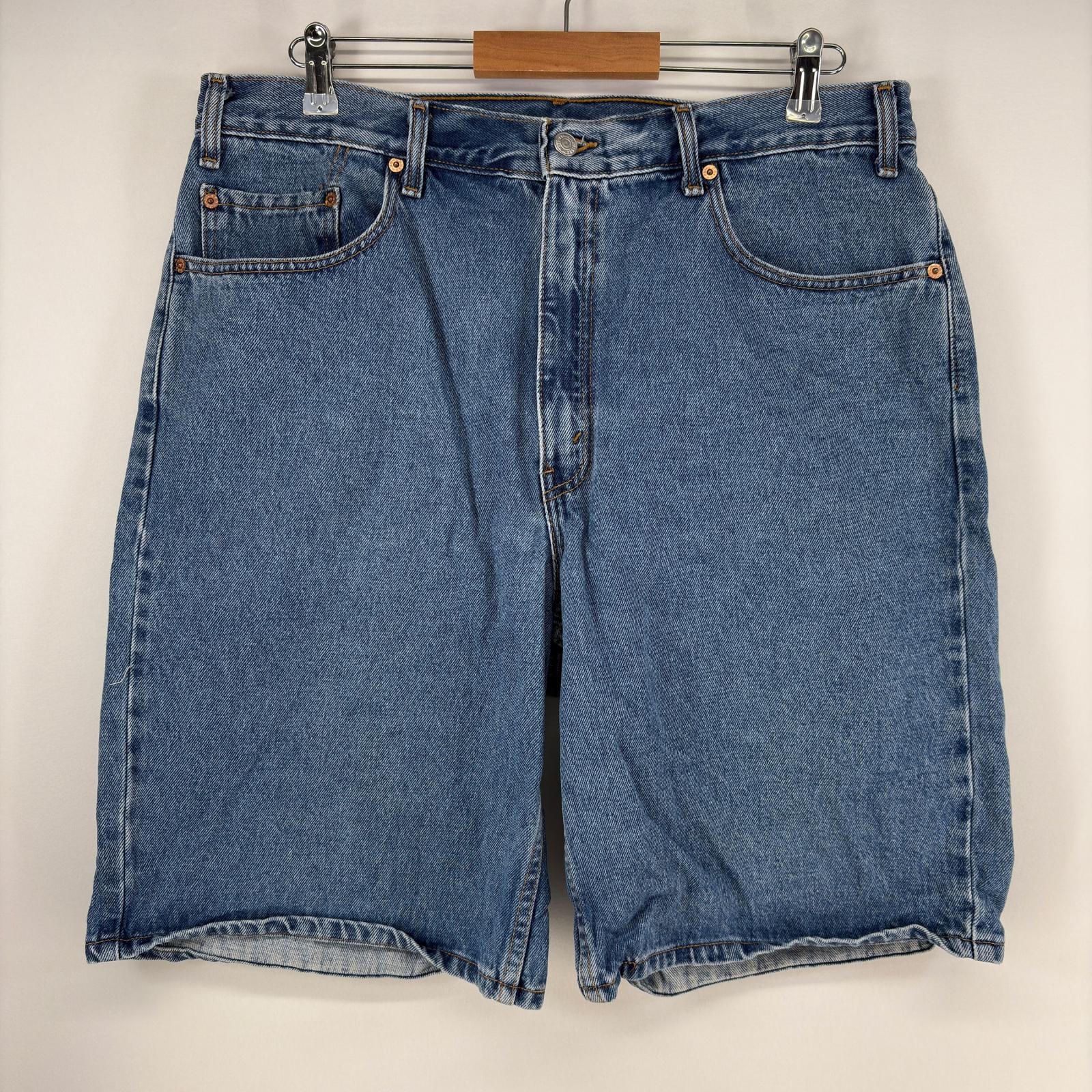 古着 リーバイス Levi's ショートパンツ デニム テーパード ジップ 550 ハーフパンツ ジーパン 大きいサイズ 38  ブルー メンズ