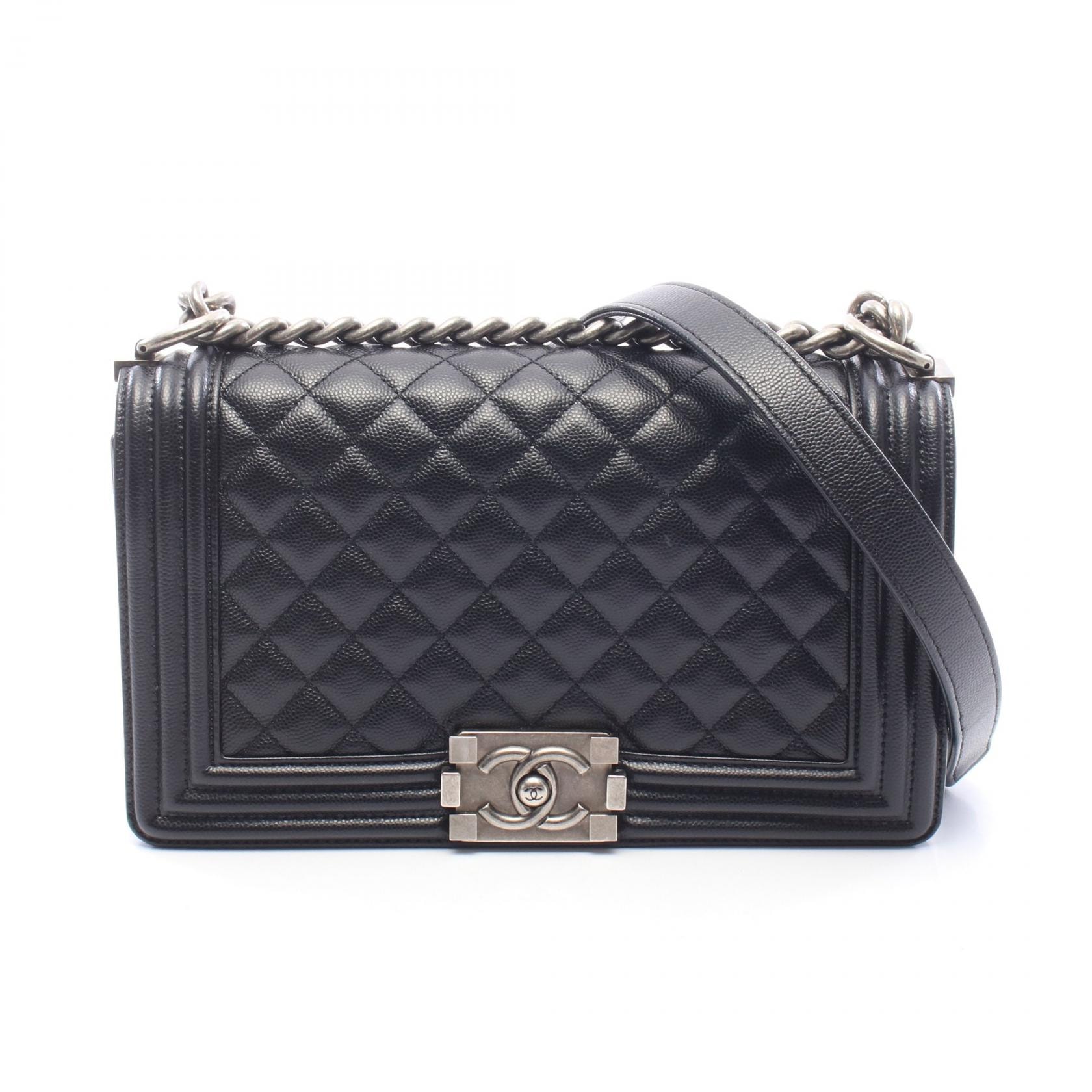 シャネル CHANEL ボーイシャネル ショルダーバッグ バッグ キャビアスキン(グレインドカーフ) レディース ブラック系 A67086 【中古】