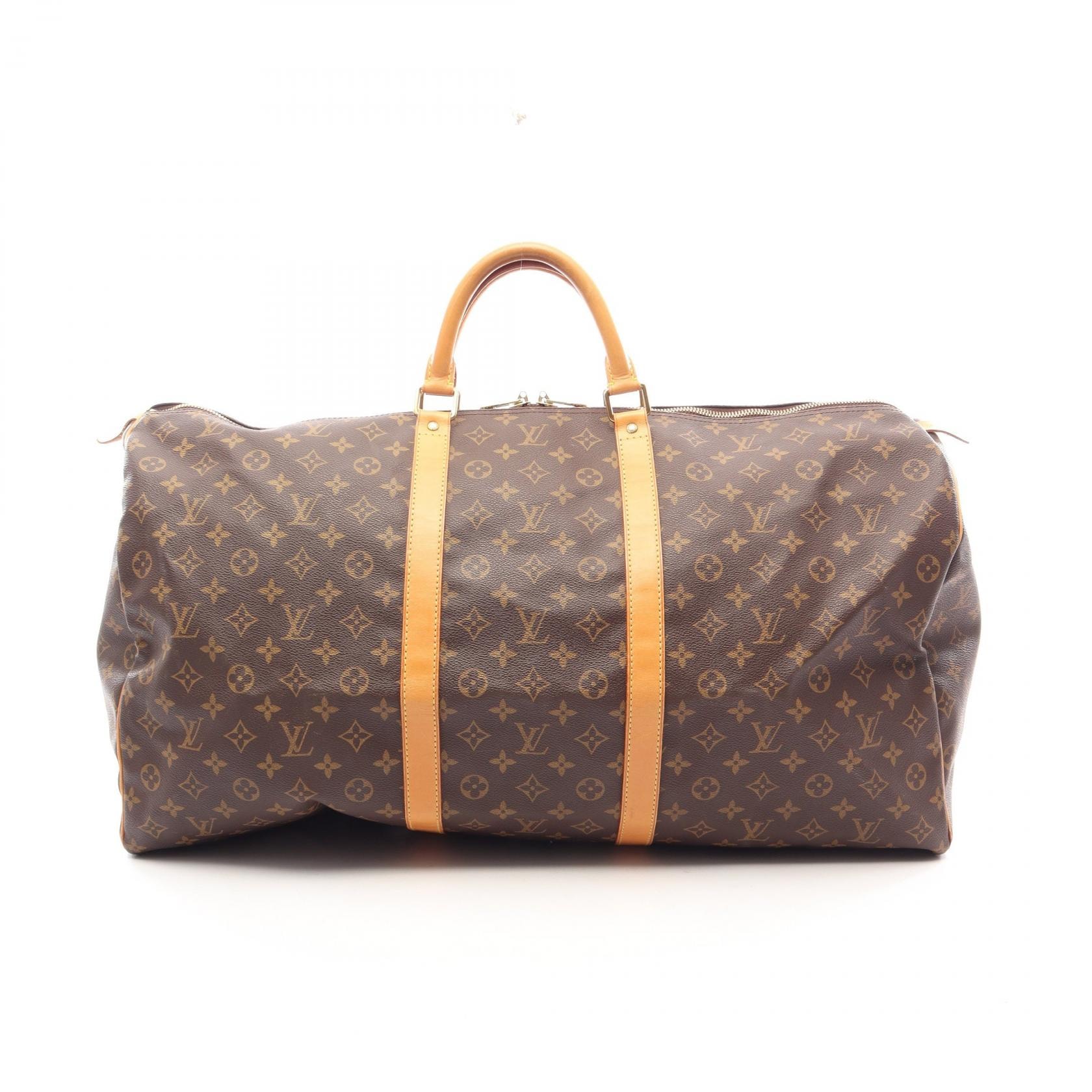 ルイ・ヴィトン LOUIS VUITTON キーポル60 モノグラム ボストンバッグ バッグ PVCコーティングキャンバス レザー メンズ レディース ブラウン系 M41422 【中古】