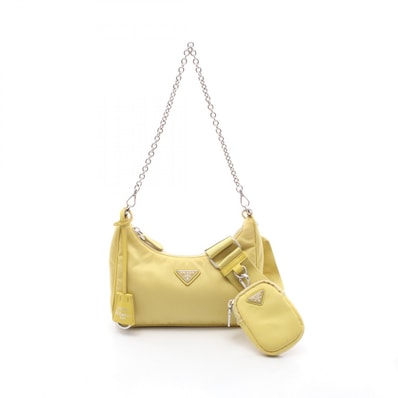 プラダ PRADA Re-Edition 2005 ショルダーバッグ バッグ ナイロン レディース イエロー系 【中古】