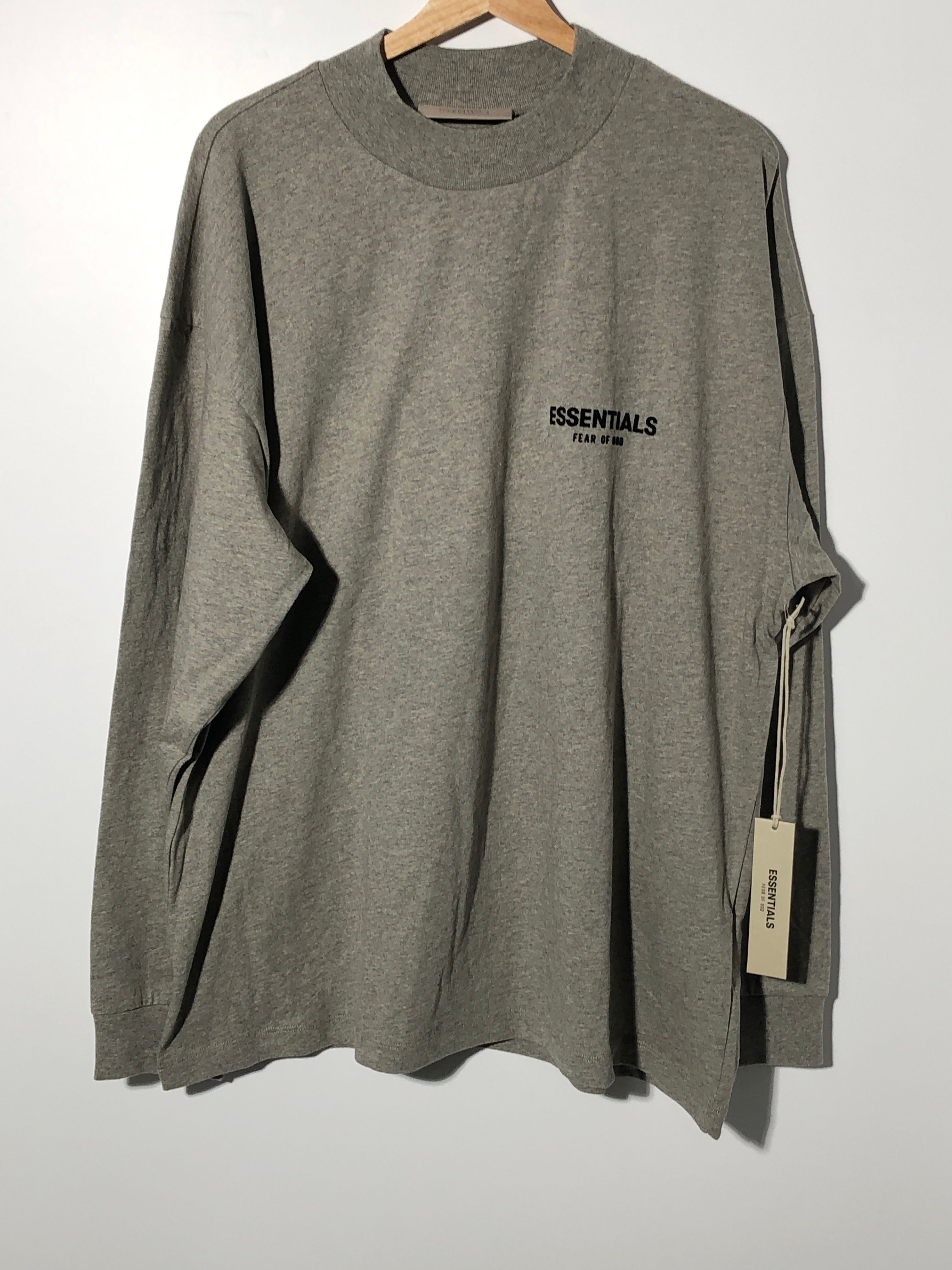 FEAR OF GOD ESSENTIALS LS TEE "Dark Heather Oatmeal"