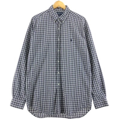 古着 ラルフローレン Ralph Lauren BLAKE 長袖 ボタンダウンチェックシャツ メンズL相当/eaa514323